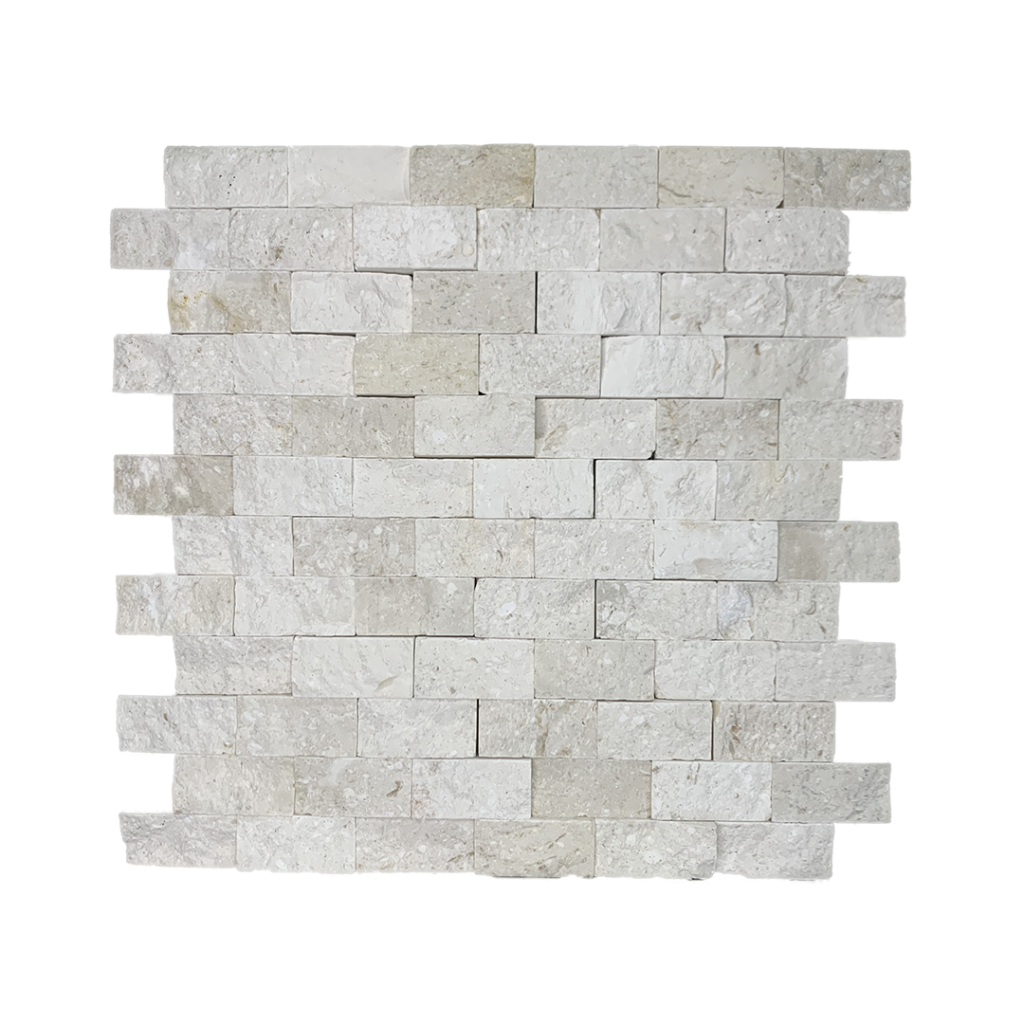 White Seashell Split Face Sinai Marble Stone