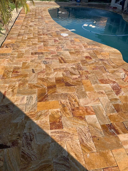 Autumn Blend Travertine 6 x 12 Pool Coping