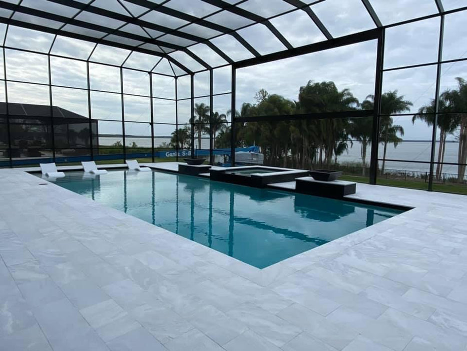 Bianco White Marble 6 x 12 Sandblasted and Brushed Paver