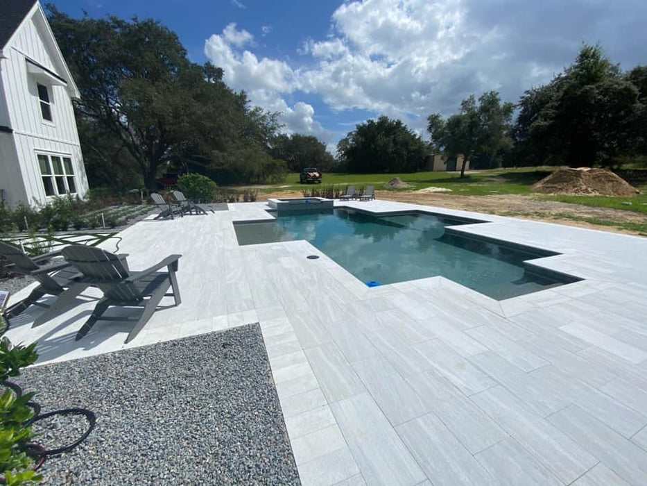 Bianco White Marble 6 x 12 Sandblasted and Brushed Paver