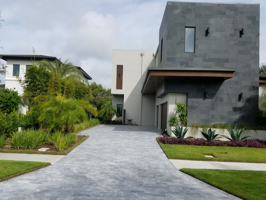 Gray Blue Tahoe French Pattern Sandblasted Paver