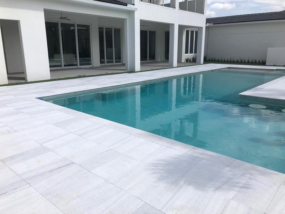 Bianco White Marble 6 x 12 Sandblasted and Brushed Paver