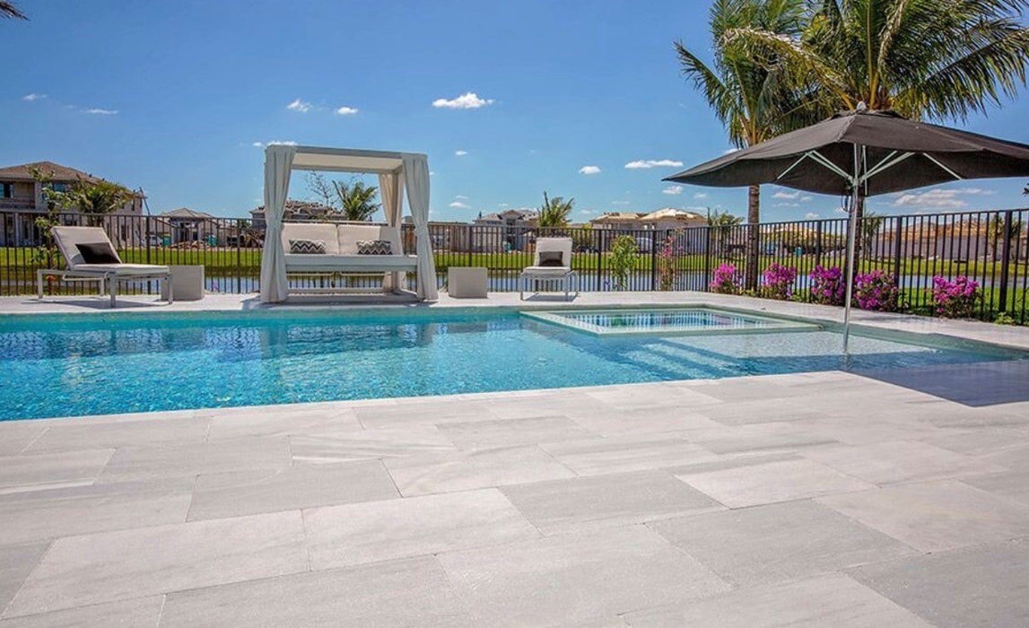 Bianco White Marble 6 x 12 Sandblasted and Brushed Paver