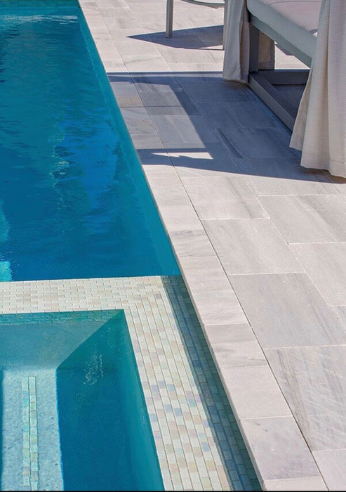 Bianco White Marble 6 x 12 Sandblasted and Brushed Paver