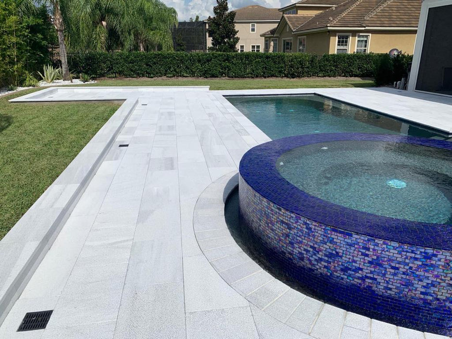 Bianco White Marble 6 x 12 Sandblasted and Brushed Paver