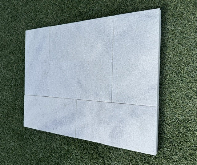 Bianco White Marble Paver 6X12 Sandblasted and Brushed (VC)