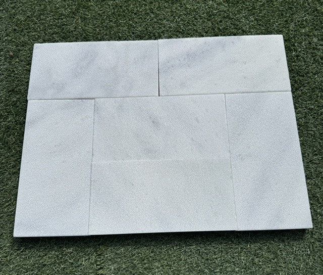 Bianco White Marble Paver 6X12 Sandblasted and Brushed (VC)