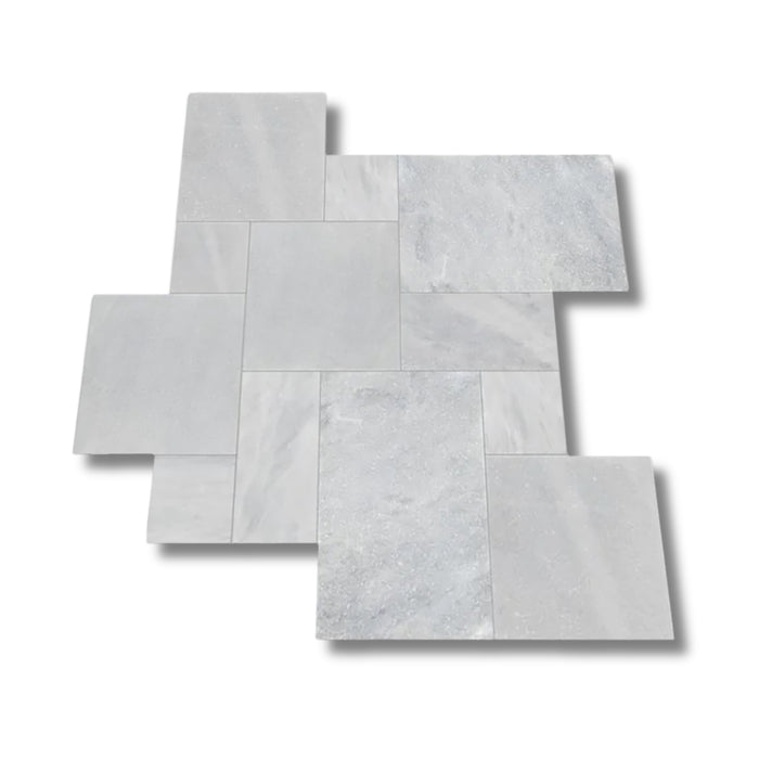 Bianco White Vein Cut French Pattern Sandblasted Brushed Paver