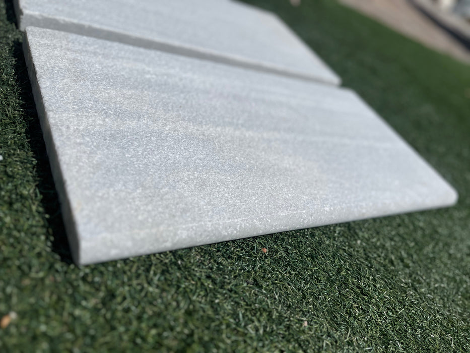 Bianco White Marble Pool Coping 12X24X3CM (VC) BUSHAMMERED BRUSHED