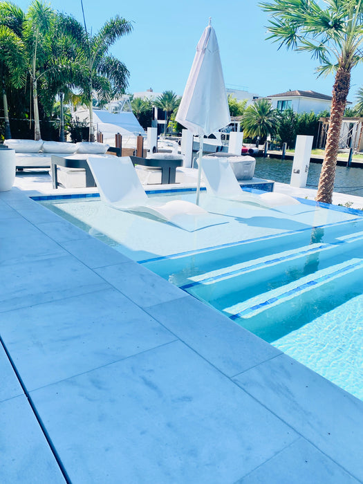 Bianco White Marble Sandblasted Brushed French Pattern Paver