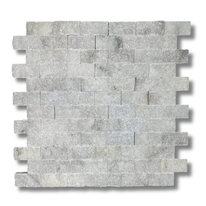 Carrera Marble 1 x 2 Split Face Mosaic Tile