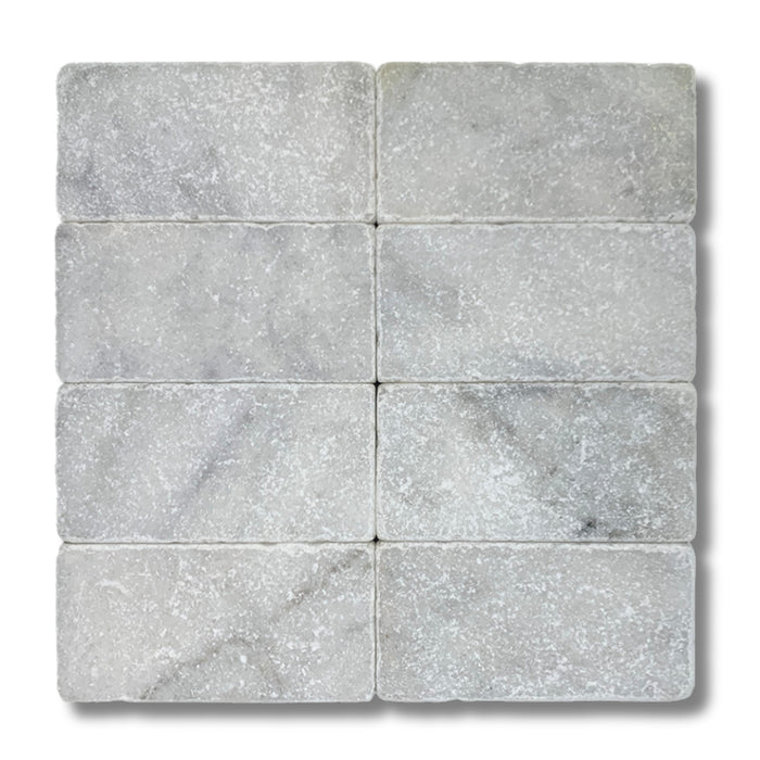 Carrera Marble 3 x 6 Tumbled Mosaic Tile
