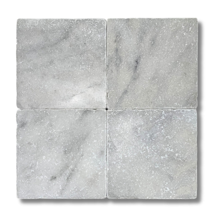 Carrera Marble 6 x 6 Tumbled Mosaic Tile