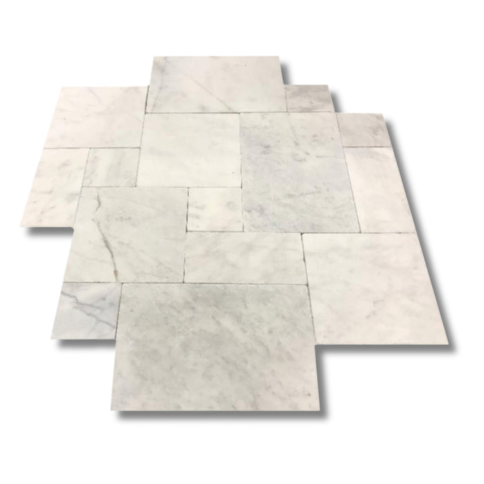 Carrera Marble French Pattern Tumbled Paver