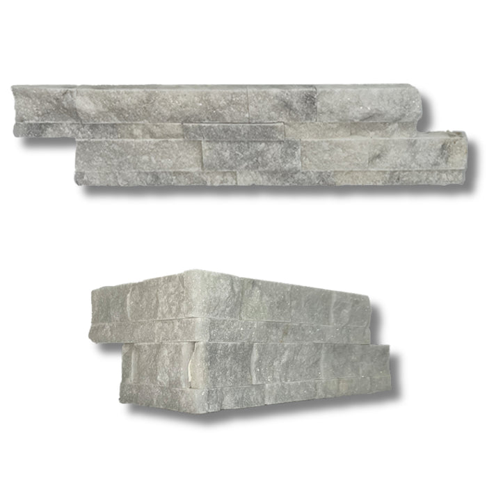 Carrera Marble 6 x 24 Split Face Corner Ledger Panel