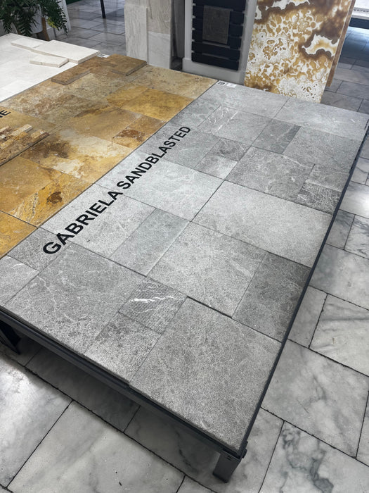 Gabriella Grey French Pattern Sandblasted and Brushed Paver