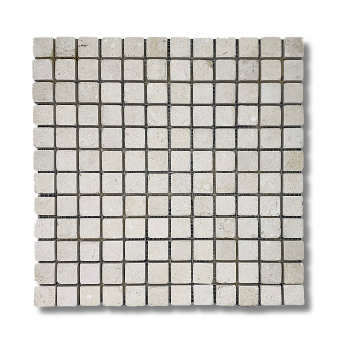 Galala Cream 1 x 1 Tumbled Mosaic Tile