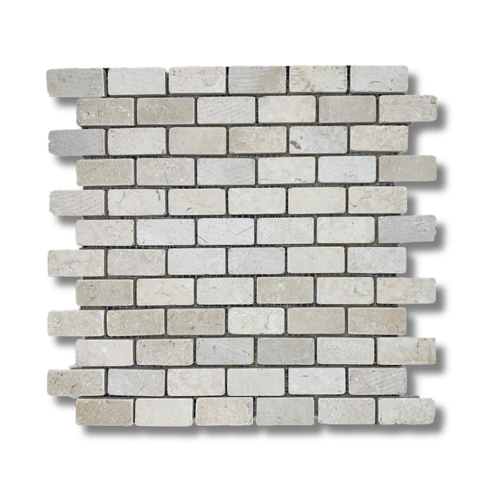 Galala Cream 1 x 2 Tumbled Mosaic Tile