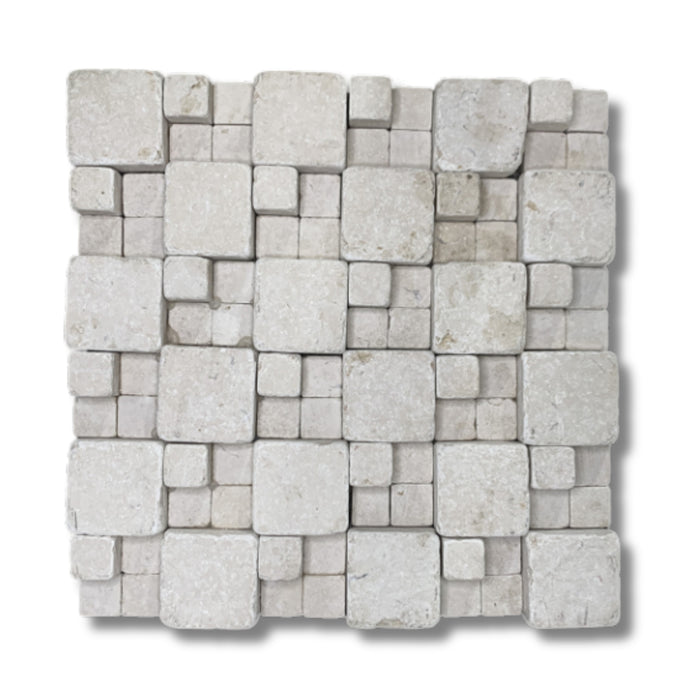 Galala Cream 3D Tumbled Mosaic Tile