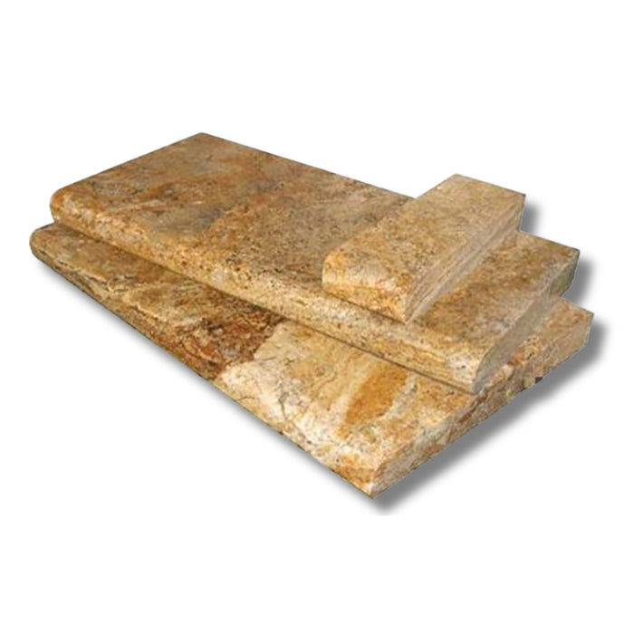 Gold Travertine 6 x 12 Tumbled Pool Coping