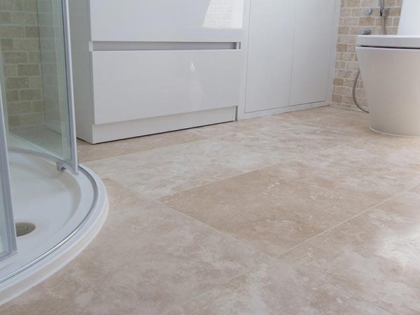 Ivory Travertine 24 x 24 Filled and Honed Tile