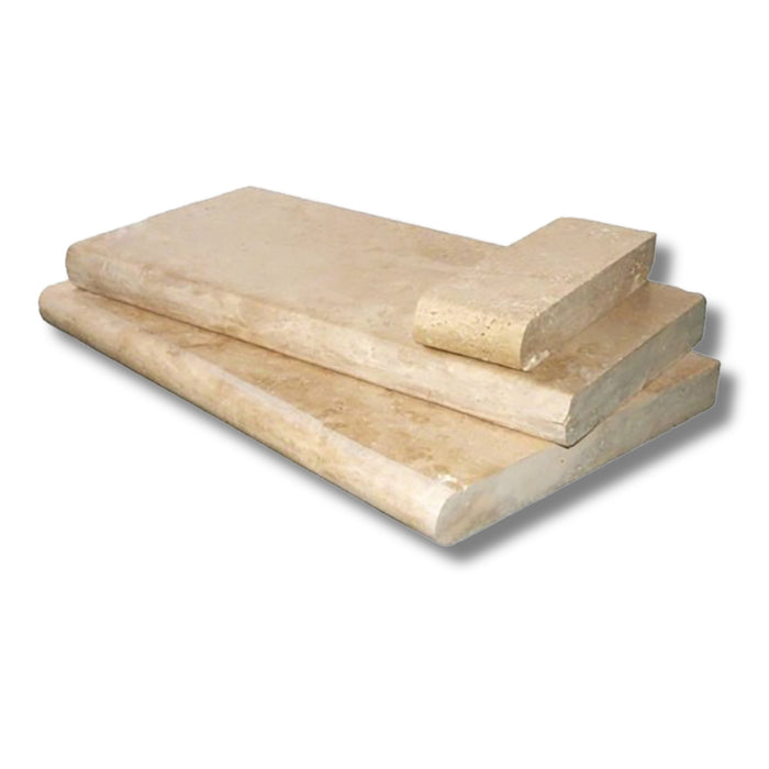 Ivory Travertine 12 x 12 Tumbled Pool Coping