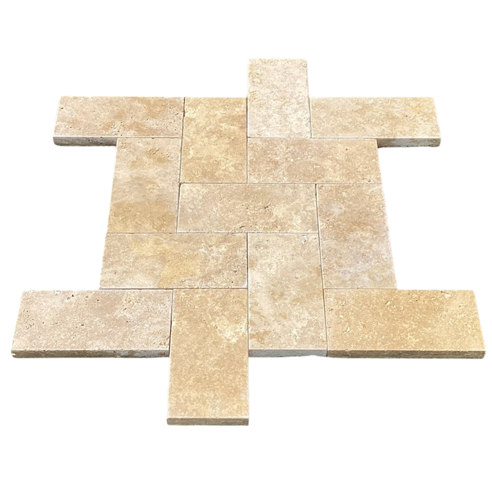 Travertine Medium Pavers 6 x 12 x 3 Cm Tumbled