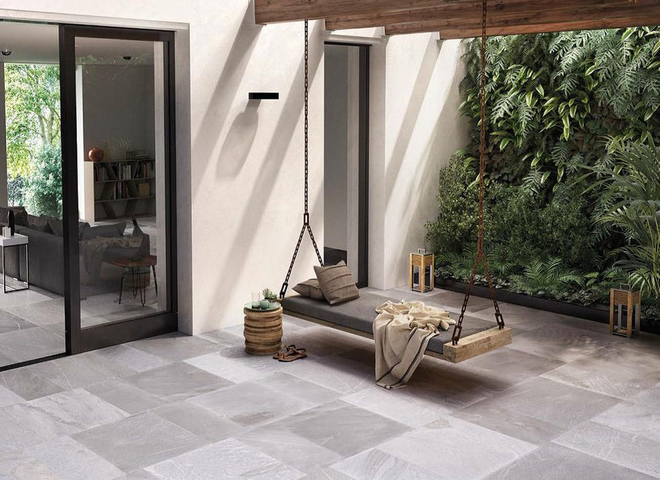 Mikaella Grey French Pattern Leathered Paver