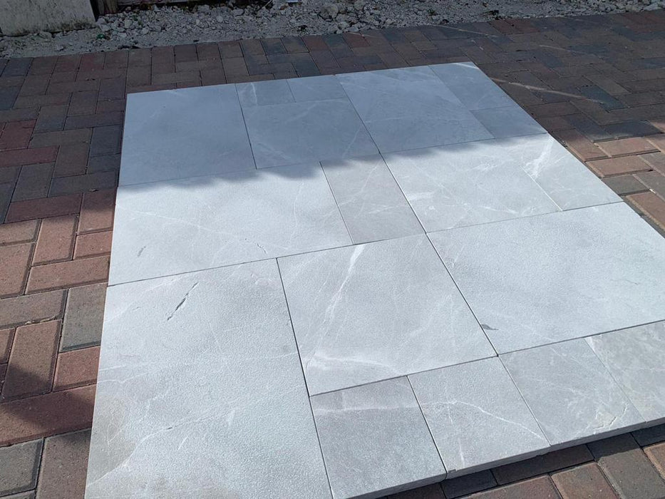 Mikaella Grey French Pattern Leathered Paver
