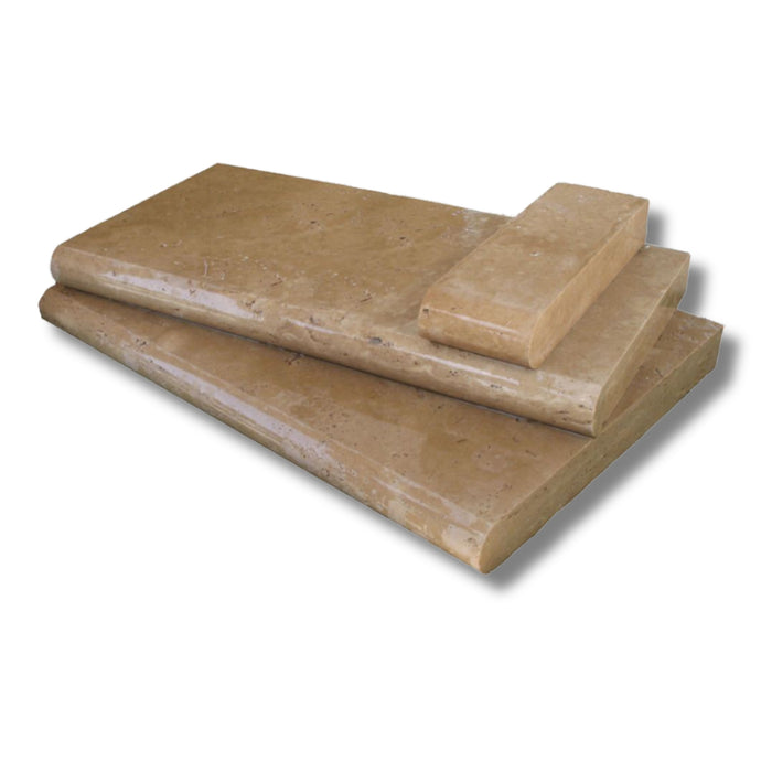 Noche Travertine 12 x 12 Tumbled Pool Coping