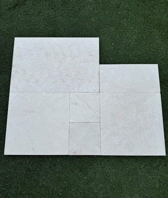 Pearl Beige French Pattern Tumbled Paver