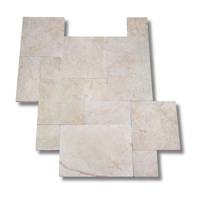 Pearl Biege French Pattern Tumbled Paver