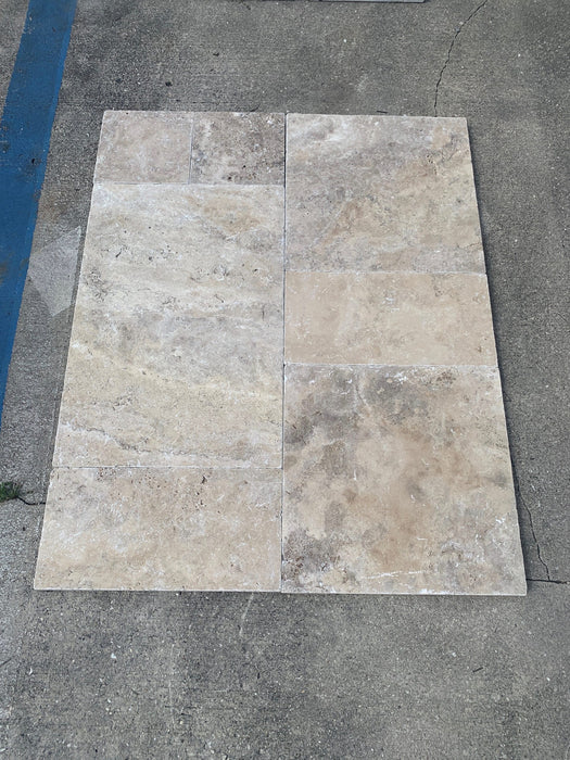 Philadelphia Travertine French Pattern Tumbled Paver