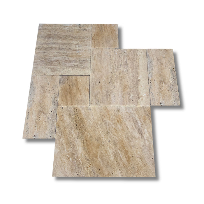 Philadelphia Travertine French Pattern Tumbled Paver