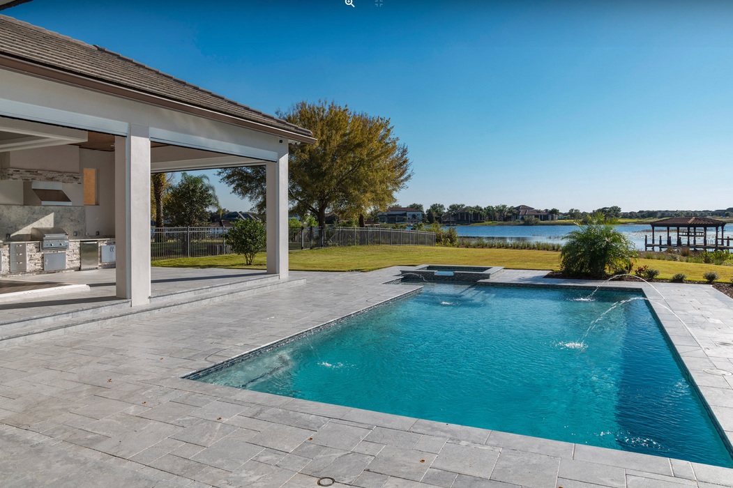 Gray Blue Tahoe French Pattern Sandblasted Paver