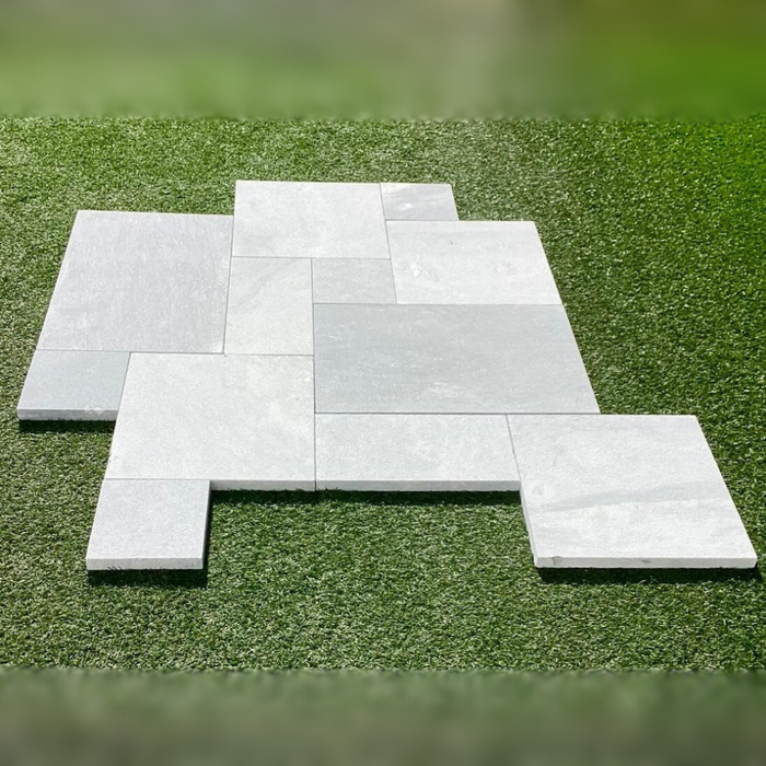 SILVER FANTASY MARBLE PAVER ASHLER PATTERN SANDBLASTED