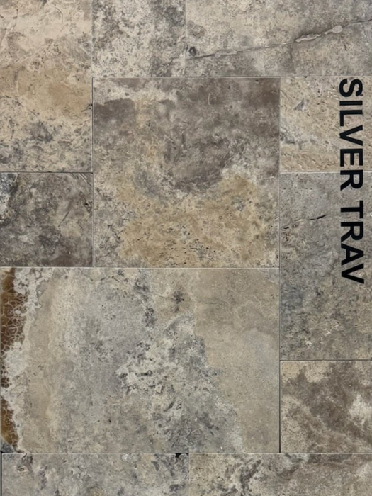 Silver Travertine Paver Pool Coping 6 x 12
