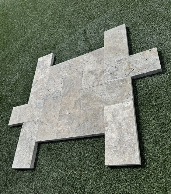 Silver Travertine Paver 6 x 12 Tumbled
