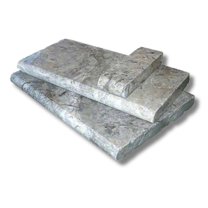 Silver Travertine 12 x 24 Tumbled Pool Coping