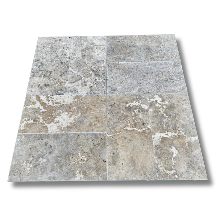 Silver Travertine 16 x 24 Tumbled Paver