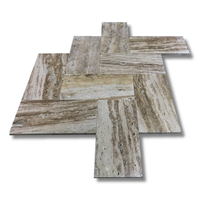 Silverado Vein Cut Travertine 16 x 24 Tumbled Paver
