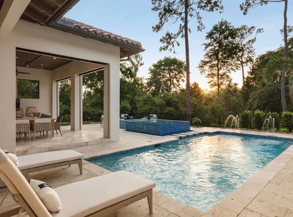 Ivory Travertine 12 x 12 Tumbled Pool Coping