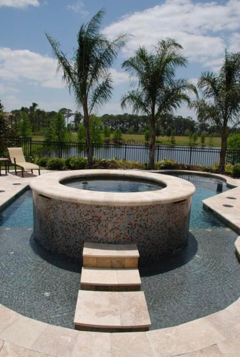 Ivory Travertine 12 x 12 Tumbled Pool Coping