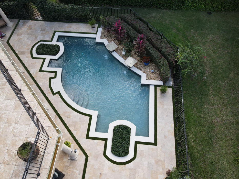 Ivory Travertine 12 x 12 Tumbled Pool Coping