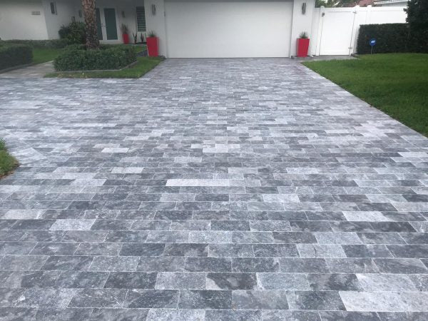 Gray Blue Tahoe French Pattern Tumbled Paver