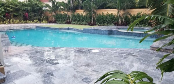 Gray Blue Tahoe French Pattern Tumbled Paver