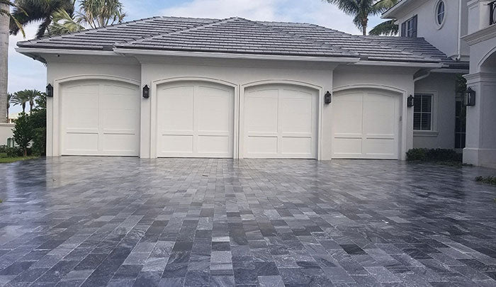 Gray Blue Tahoe French Pattern Tumbled Paver