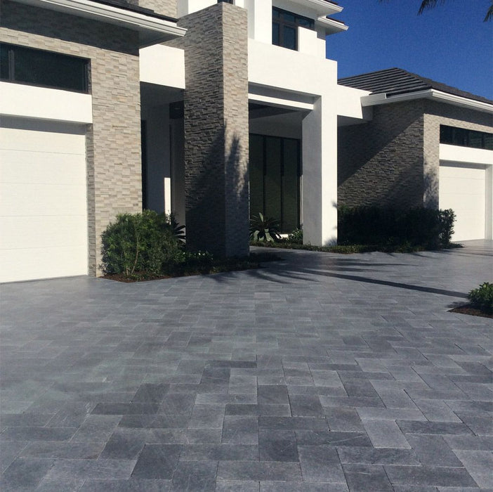 Gray Blue Tahoe French Pattern Tumbled Paver