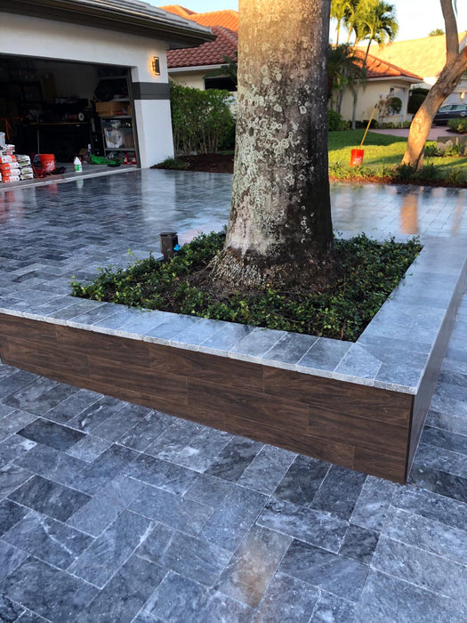 Gray Blue Tahoe French Pattern Tumbled Paver