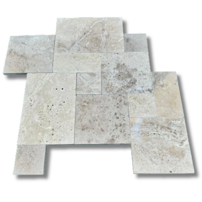Tuscany Travertine French Pattern Tumbled Paver